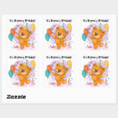 Sticker Carré Teddy Bear fête d'anniversaire (Feuille)