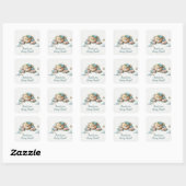 Sticker Carré Teddy Bear Floral (Feuille)