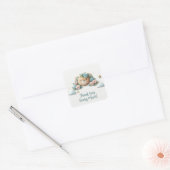 Sticker Carré Teddy Bear Floral (Enveloppe)