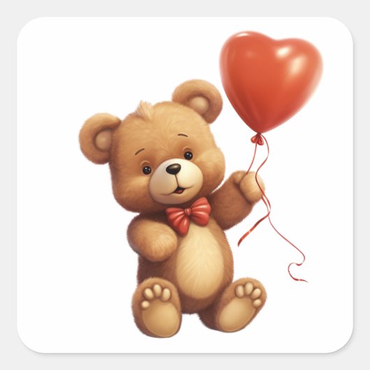 Sticker Carré Teddy Bear hyperréaliste (Devant)