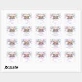 Sticker Carré Teddy Bear Pique-nique Rainbow Twins Garçon Fille  (Feuille)