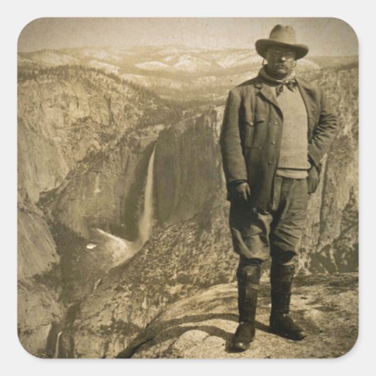 Sticker Carré Teddy Roosevelt Glacier Point Yosemite Valley (Devant)