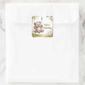 Sticker Carré Teddy's First Birday Swing Party (Sac)