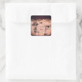 Sticker Carré Teinture rose Blush OM Lotus Logo d'entreprise (Sac)