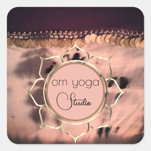 Sticker Carré Teinture rose Blush OM Lotus Logo d'entreprise (Devant)