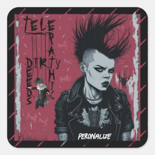 Sticker Carré Telepathic Dirty Deeds Elle a le look Cool