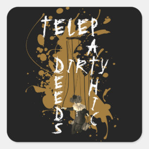 Sticker Carré Telepathic Dirty Deeds Rock And Roll Mind Jeux