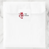 Sticker Carré Téléphone rouge Rotary (Sac)