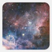 Sticker Carré Télescope Nebula Hubble Carina Rouge et Bleu (Devant)