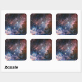 Sticker Carré Télescope Nebula Hubble Carina Rouge et Bleu (Feuille)