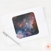 Sticker Carré Télescope Nebula Hubble Carina Rouge et Bleu (Enveloppe)