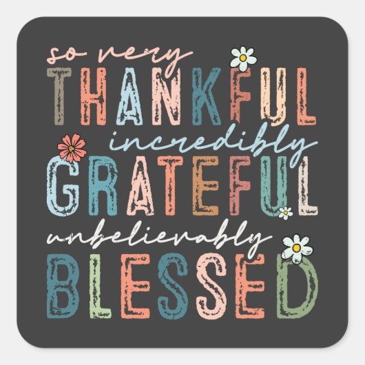 Sticker Carré Tellement Merci Chute incroyablement Gratuit (Devant)