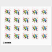 Sticker Carré Tels de doux oiseaux d'amour (Feuille)