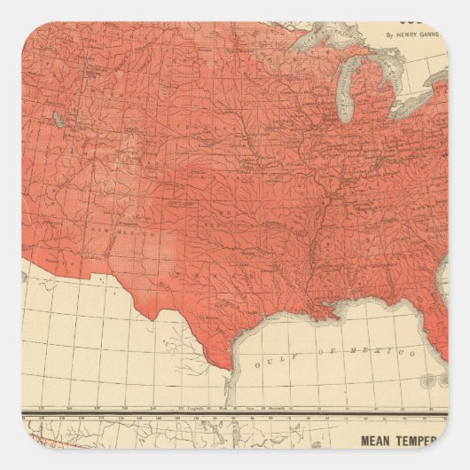 Sticker Carré Température moyenne (Devant)