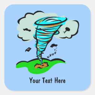 Sticker Carré Tempête Chaser Tornado Twister Météorologie