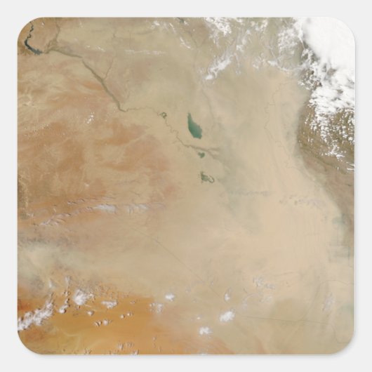 Sticker Carré Tempête de poussière au Moyen-Orient (Devant)