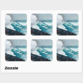 Sticker Carré Tempête sur la peinture de la mer (Feuille)