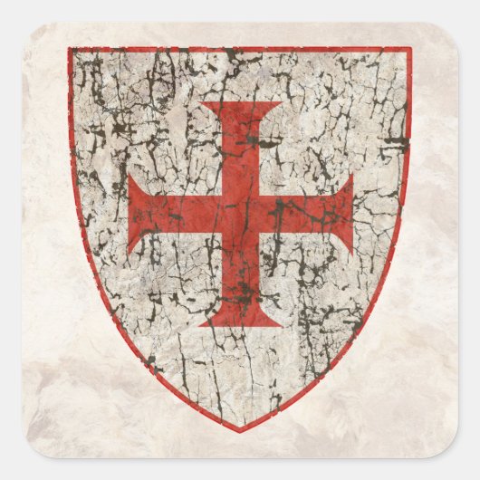 Sticker Carré Templar Cross (Devant)