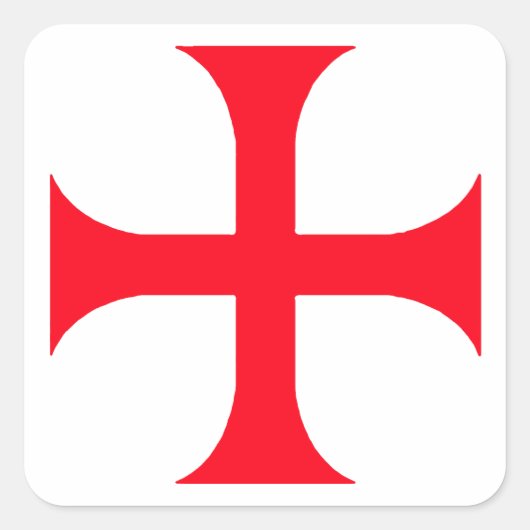 Sticker Carré Templar red cross (Devant)