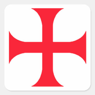 Sticker Carré Templar red cross
