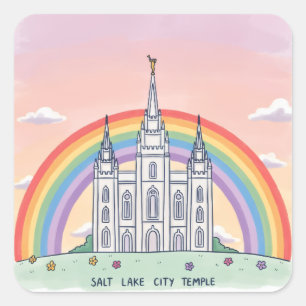 Sticker Carré Temple de Salt Lake City