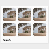 Sticker Carré Temple grec à Segesta, Sicile (Feuille)