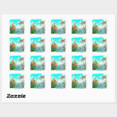 Sticker Carré Temps De Plaisir Avec Grand-Mère Vue Extérieure Co (Feuille)