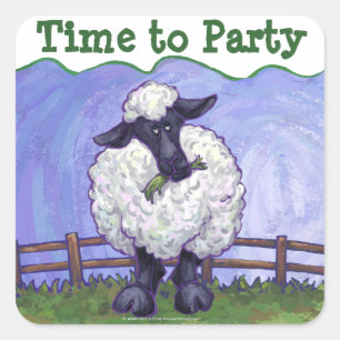 Sticker Carré Temps mignon pour faire la fête