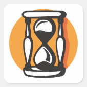 Sticker Carré Temps minimal Rétro Horververre (Devant)