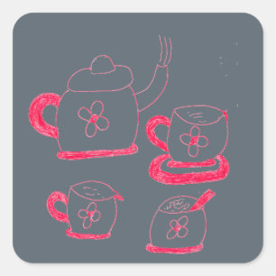 Sticker Carré temps thé