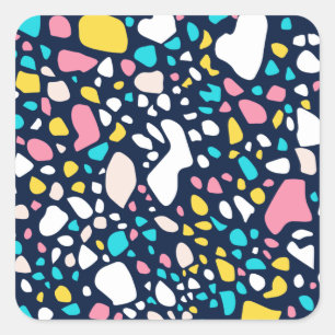 Sticker Carré Tendance Abstraite Pierre géométrique Terrazzo