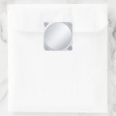 Sticker Carré Tendance Élégant Métal Argenté Vierge Personnalisé (Sac)