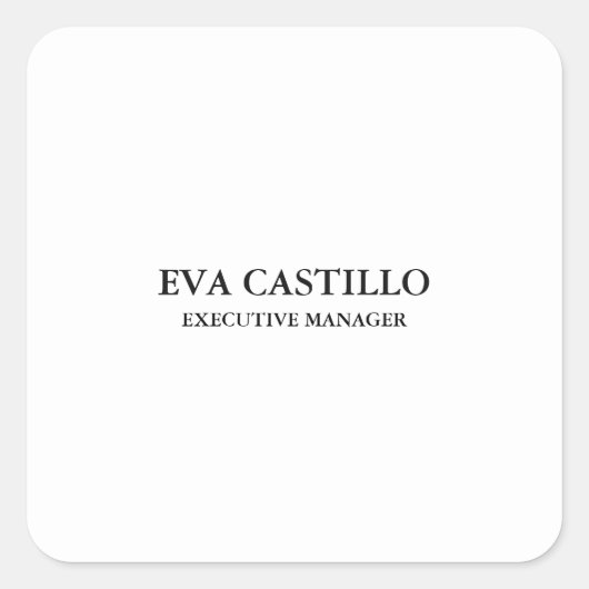 Sticker Carré Tendance Moderne Élégant Simple Manager (Devant)