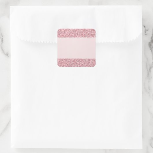 Sticker Carré Tendance Rose Gold Pailleté Regardez Ajoutez Votre (Sac)