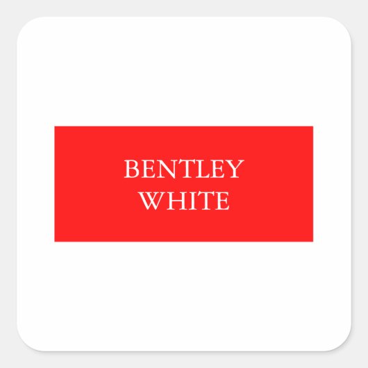 Sticker Carré Tendance Rouge Blanc Style Simple Simple Plaque Vo (Devant)