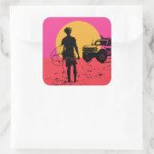 Sticker Carré Tenez vos chevaux surfer (Sac)