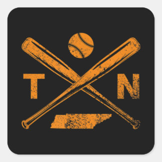 Sticker Carré Tennessee Baseball Bats & Ball Classic Baseball