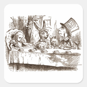 Sticker Carré Tenniel Sepia, une fête du thé