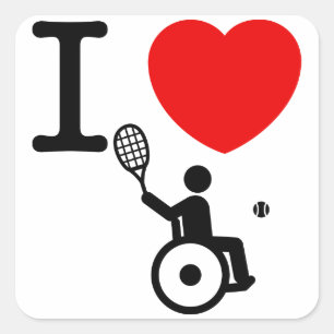 Sticker Carré Tennis en fauteuil roulant