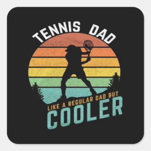Sticker Carré Tennis Papa c'est comme un papa normal mais beauco