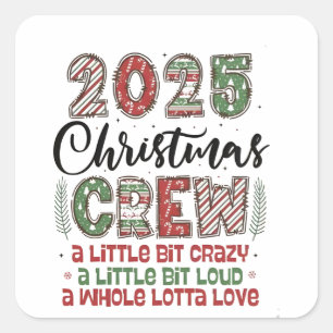 Sticker Carré Tenue de Noël assortie pour l'équipage familial de