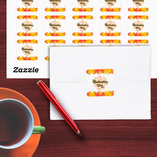 Sticker Carré Termes du jour de l'Action de grâces