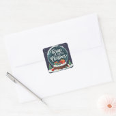 Sticker Carré Terminer C’est Noël Snow Globe Design (Enveloppe)