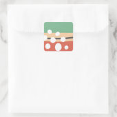 Sticker Carré Terracotta et sauge vert abstrait rétro art boho (Sac)