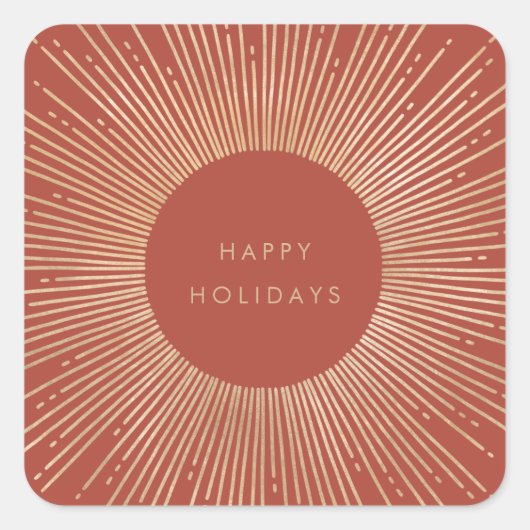 Sticker Carré Terracotta & Gold sunburframe art déco Vacances (Devant)