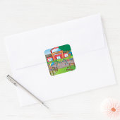 Sticker Carré Terrain de jeu scolaire