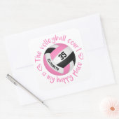 Sticker Carré terrain de volley-ball rose mon endroit heureux (Enveloppe)