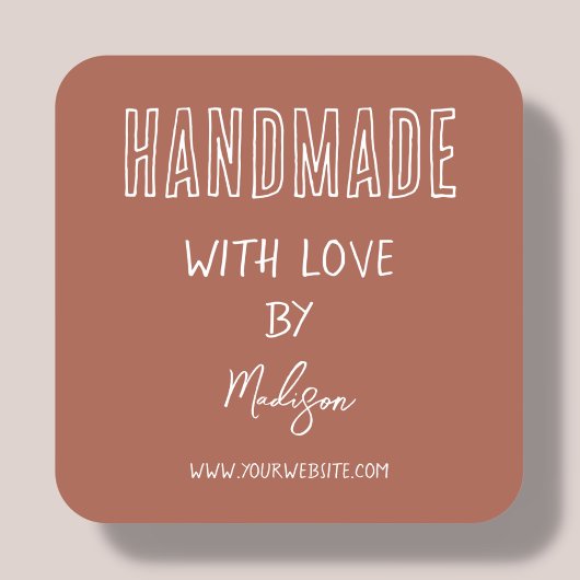 Sticker Carré Terre cuite | Fait à la main avec amour