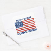 Sticker Carré Terre De La Liberté À Cause Du Courageux (Enveloppe)