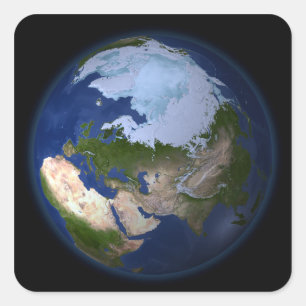 Sticker Carré Terre entière montrant la région arctique